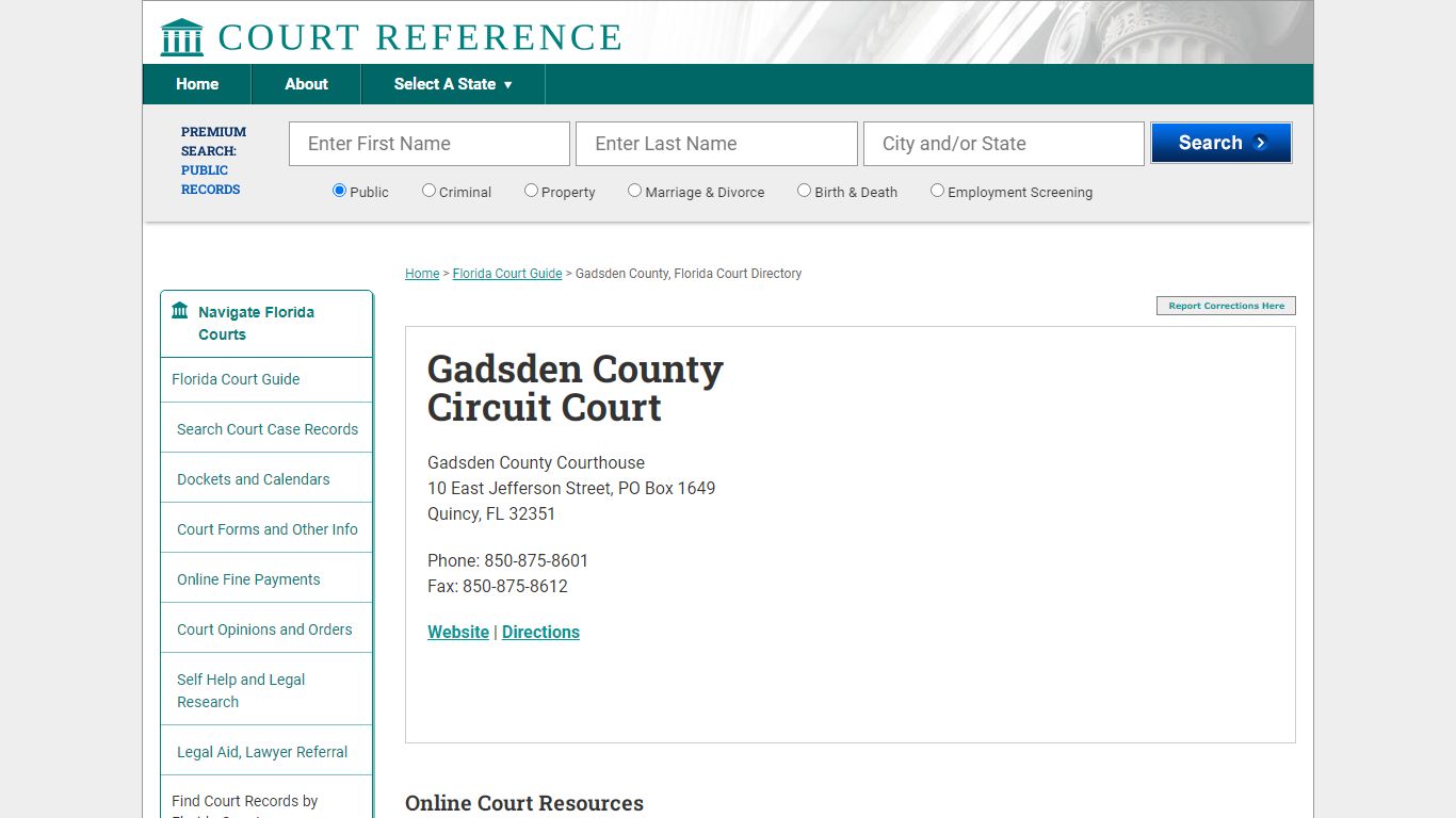 Gadsden County Circuit Court - CourtReference.com